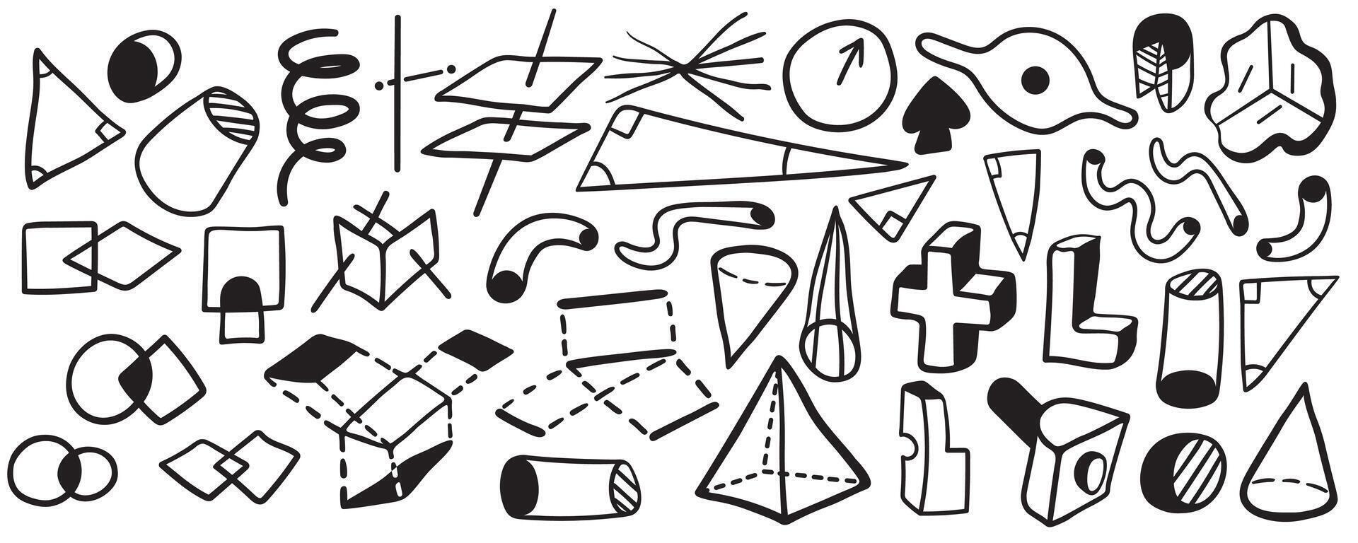 big set of abstract line forms vector