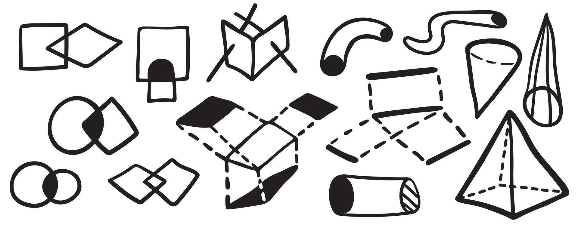 middle set of abstract line objects vector