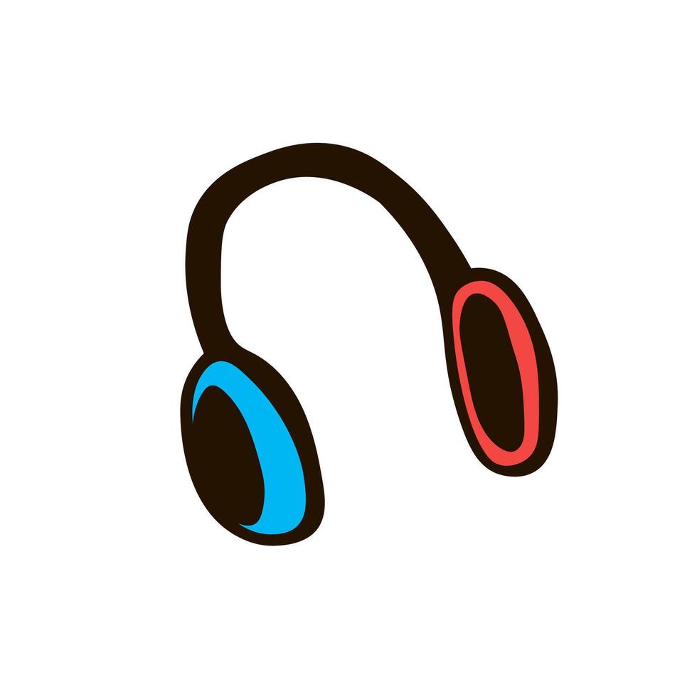 headphones in hand drawn style vector
