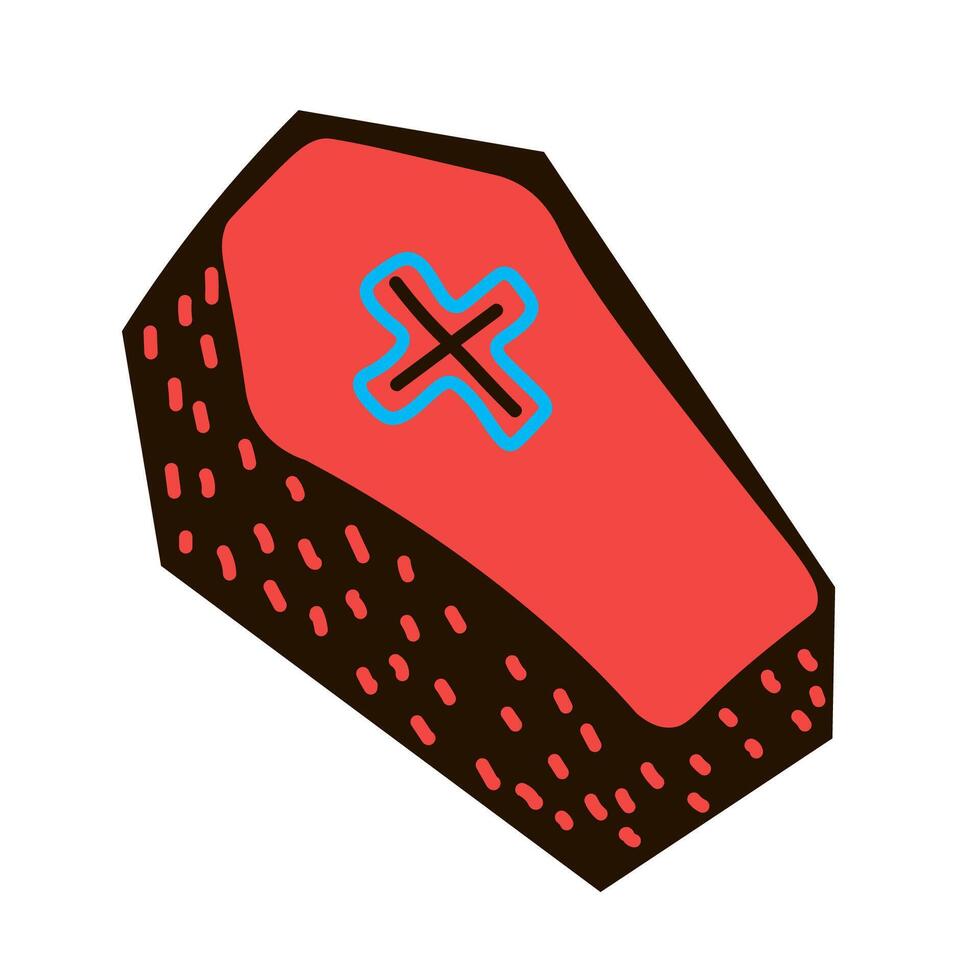 coffin in hand drawn style vector