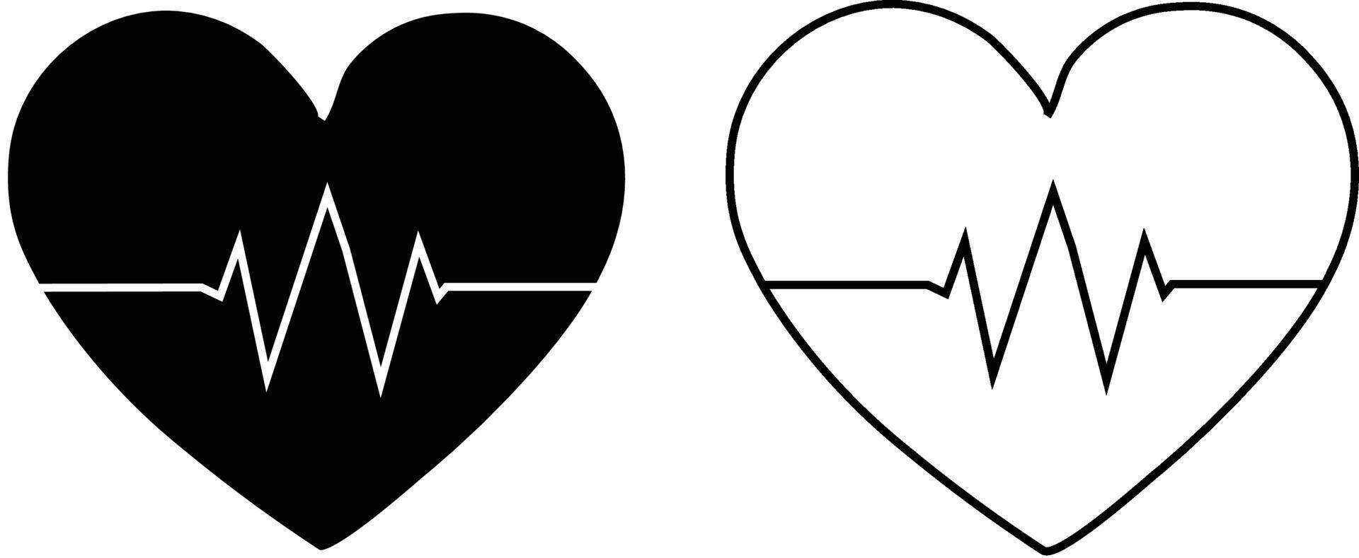 Heartbeat or heart beat pulse flat icon for medical apps and websites vector