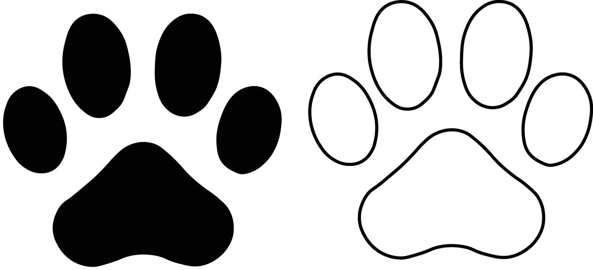 Dog or cat paw print flat icon for animal apps and websites vector