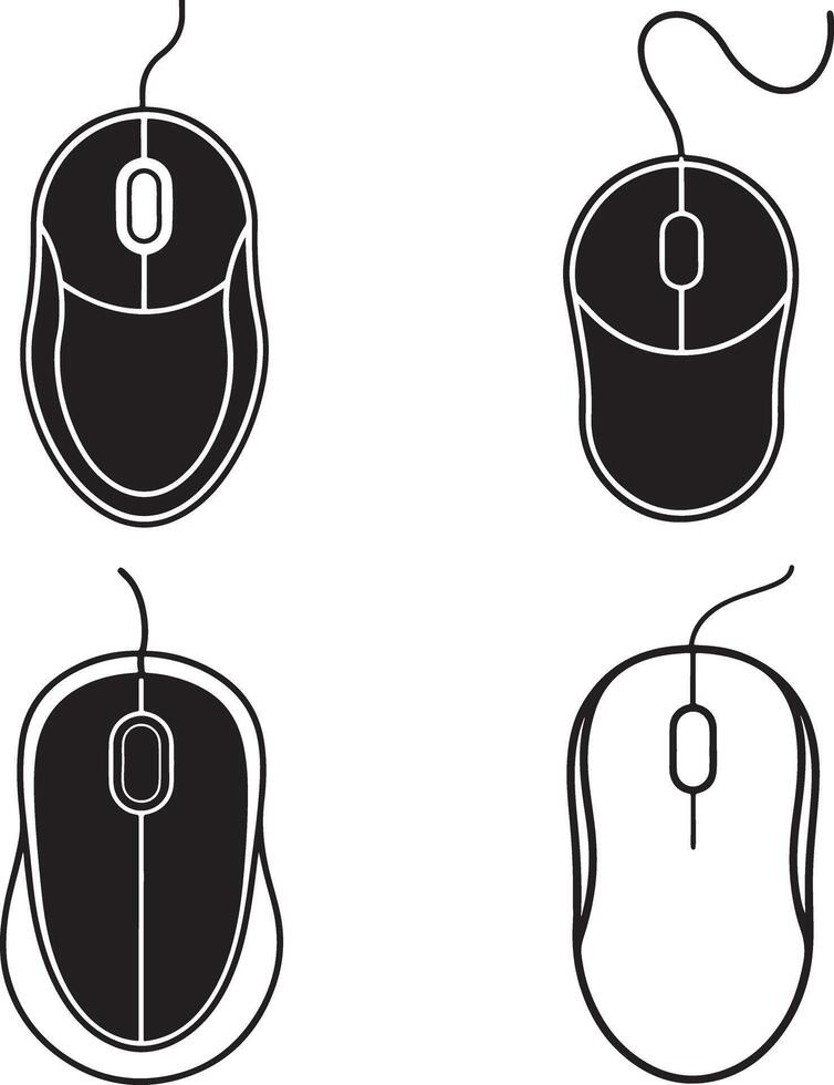 Silhouette mouse icon vector