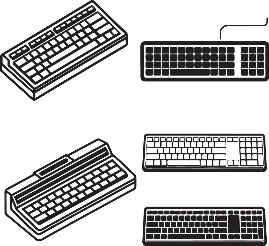 Silhouette Key Board icon vector