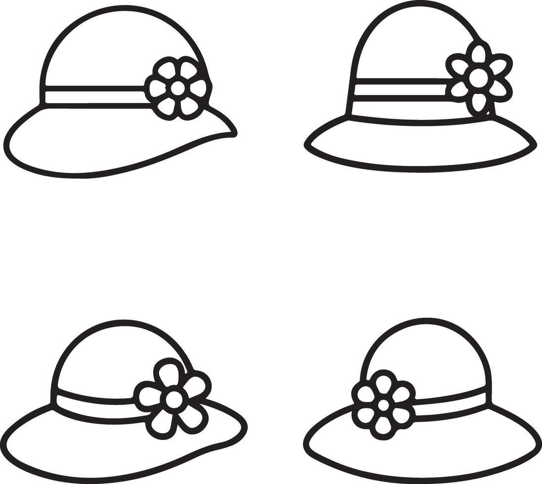 spring hat silhouette icon vector