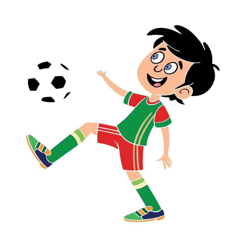 A boy playing football vector