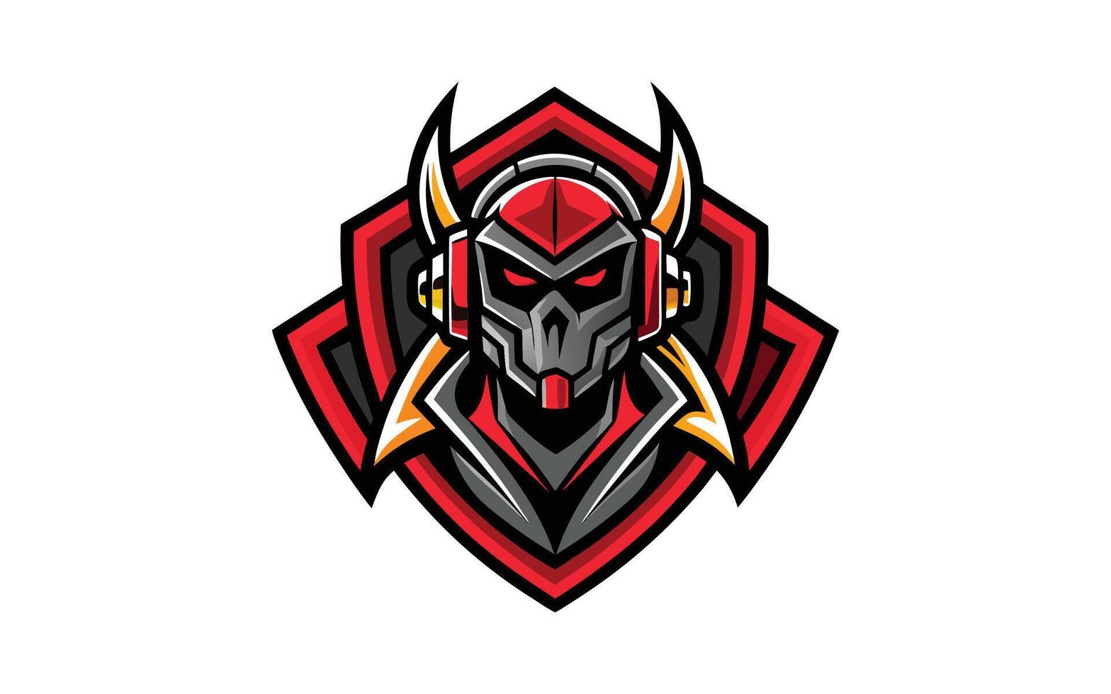 a red and black helmet with horns on it vector