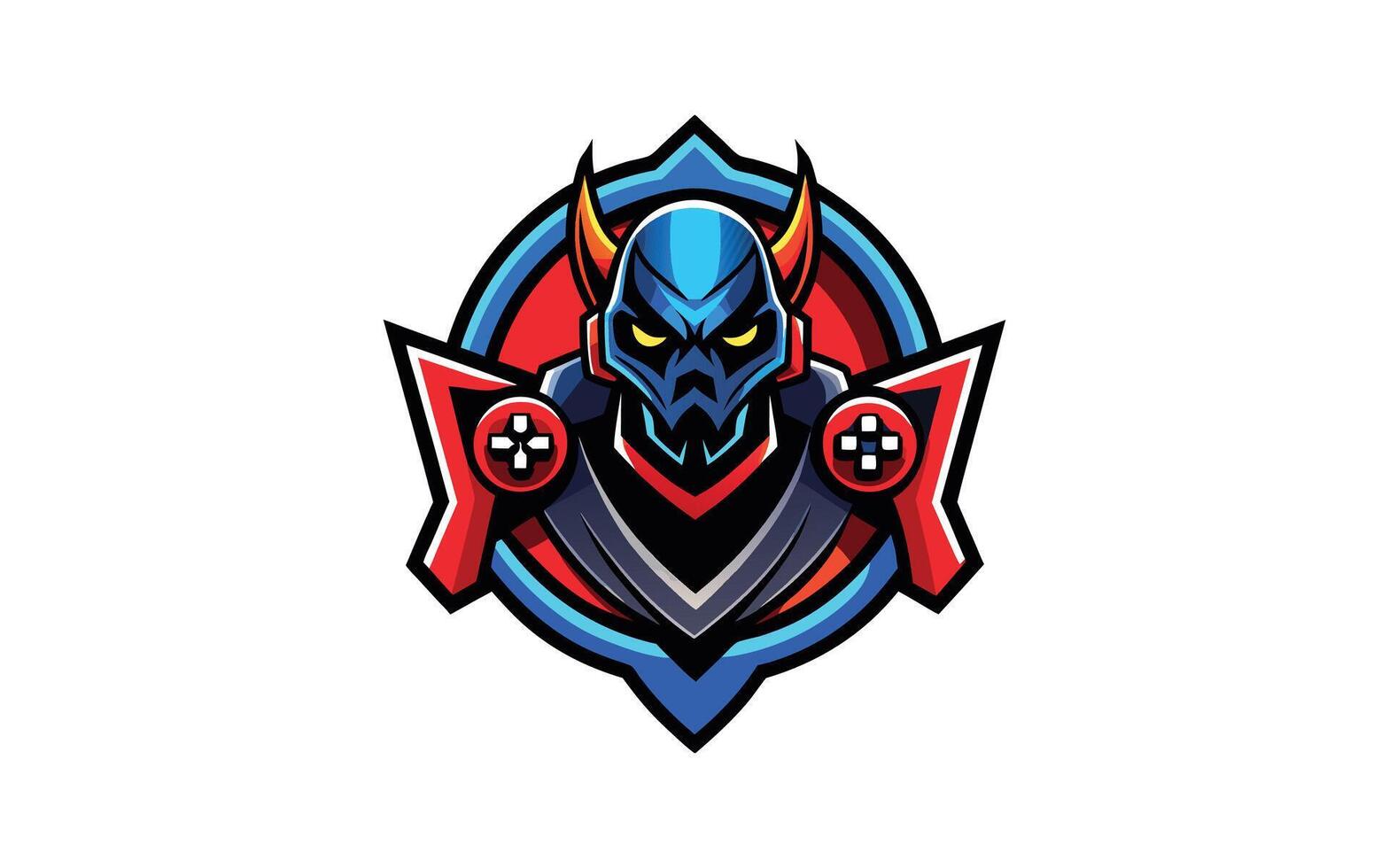red demon with horns on his head vector