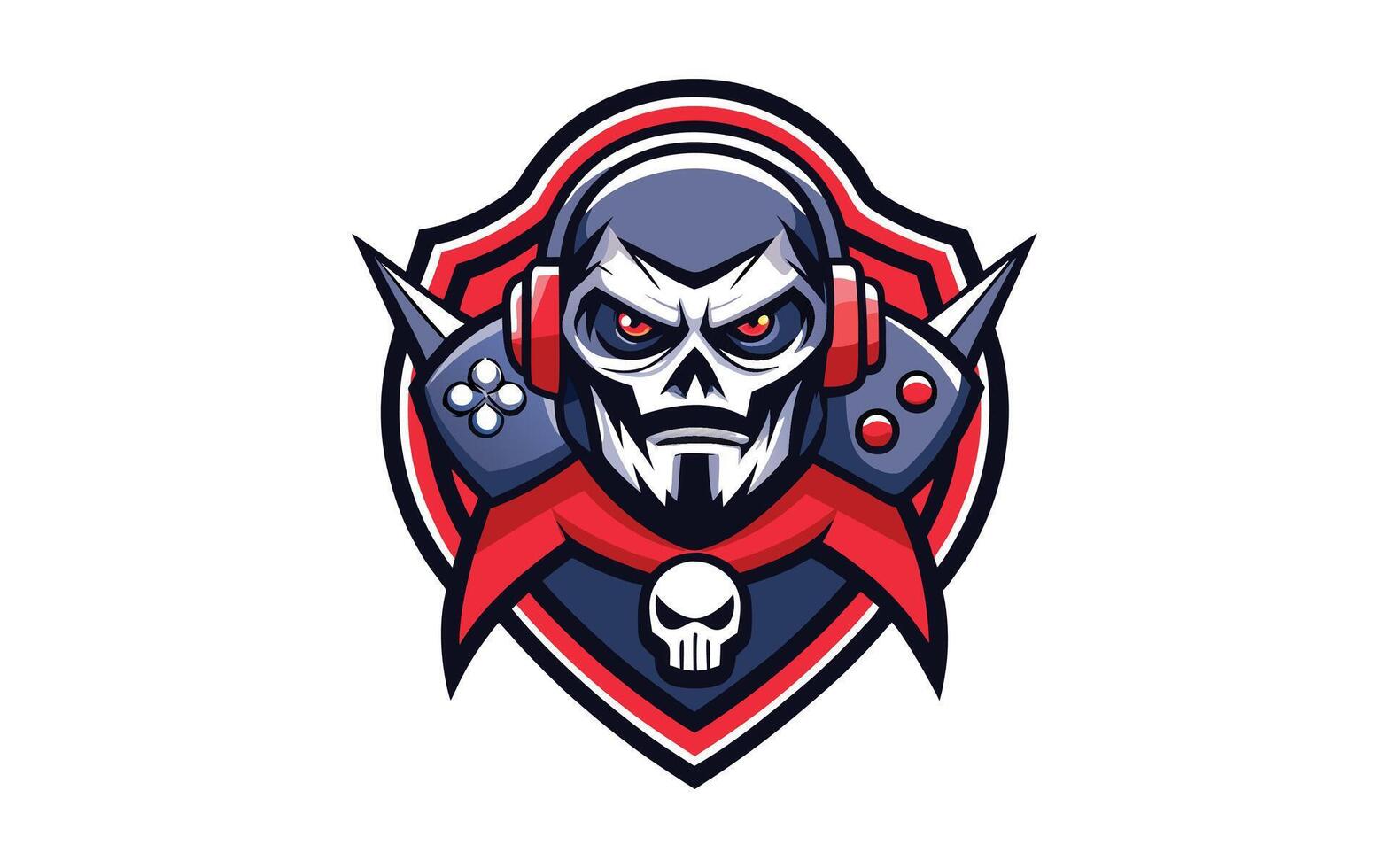 a skull with a controller in its hand vector
