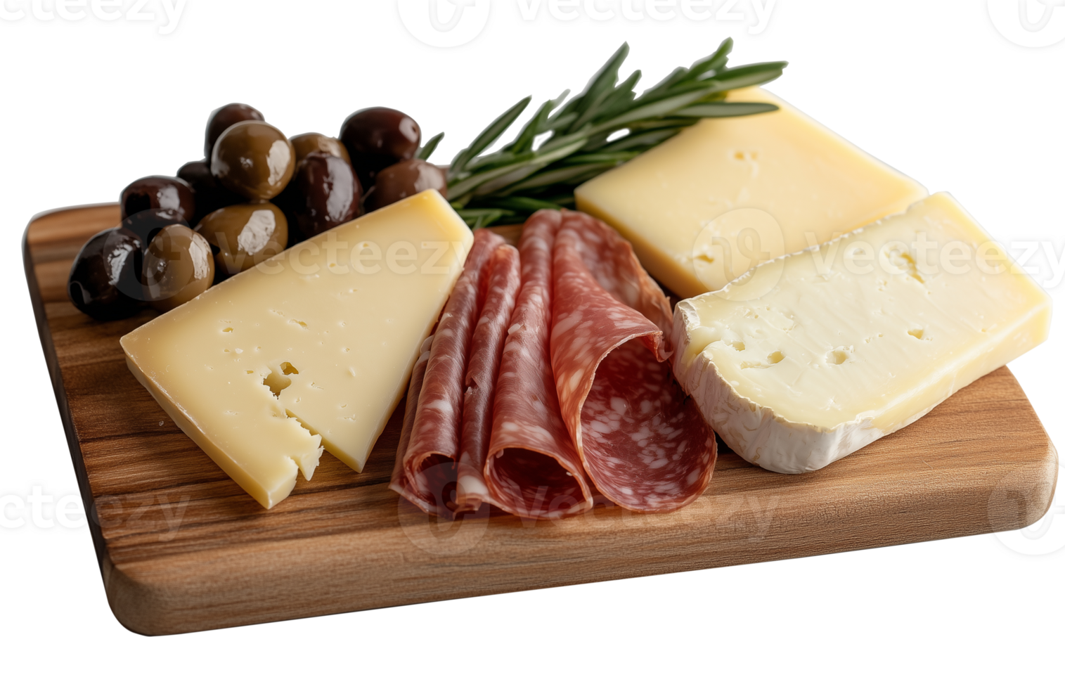 cheese and meat on a wooden cutting board png