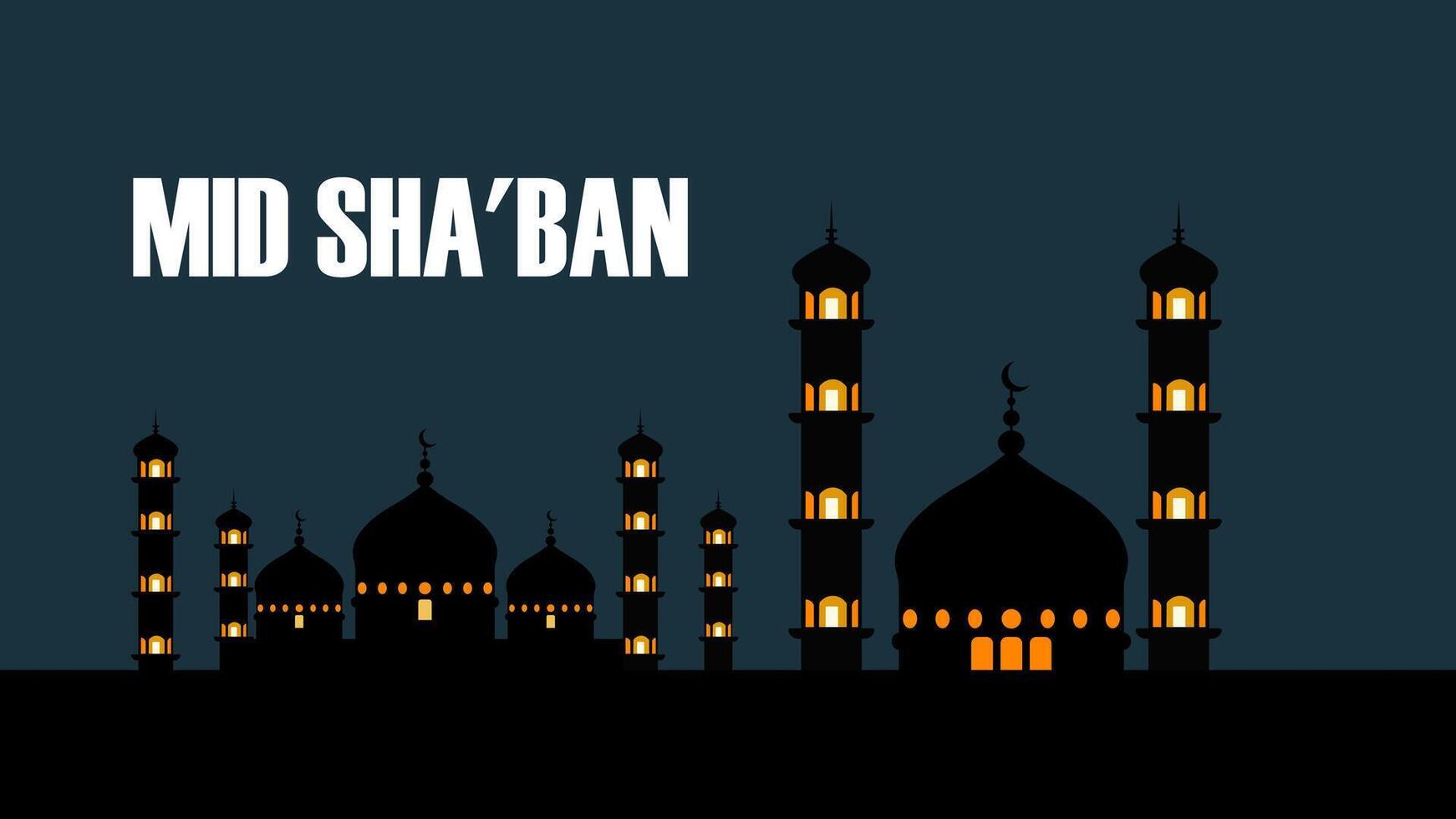 Mid Sha'ban Embracing the Night of Forgiveness and Renewal vector