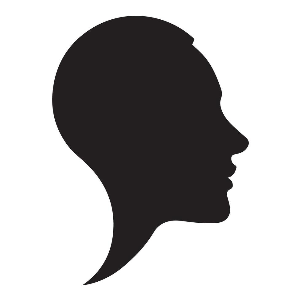 silhouette of a woman's head with a speech bubble vector