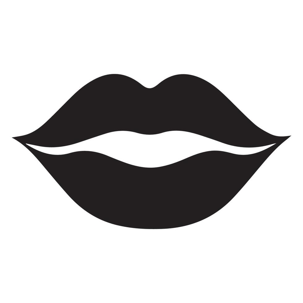 a black and white illustration of a woman's lips vector