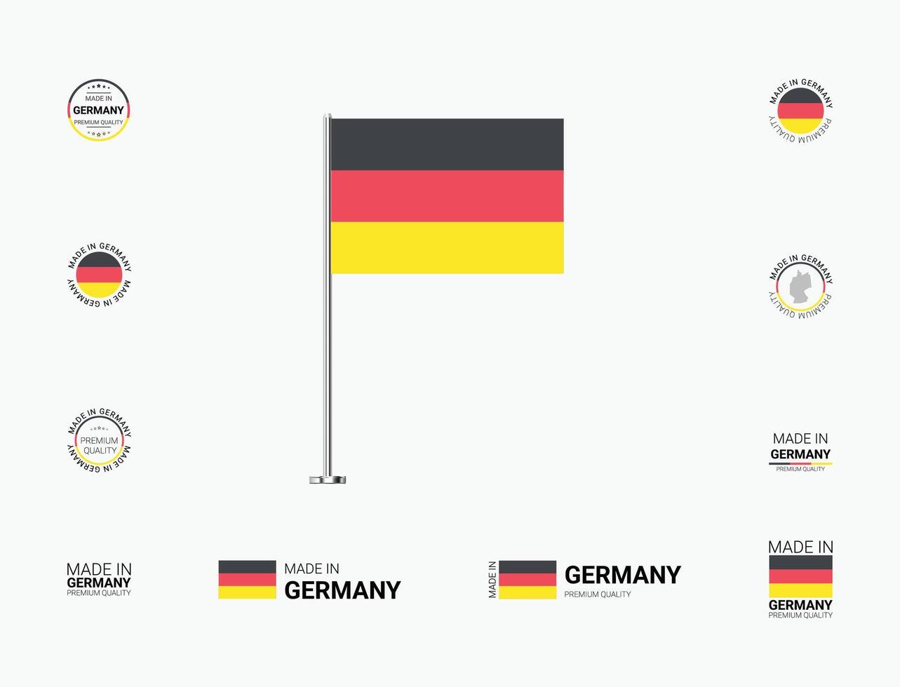 Made in Germany Stamps, Flag, Tags, labels, Seals, Icons. Creative Designs for Branding and Packaging vector