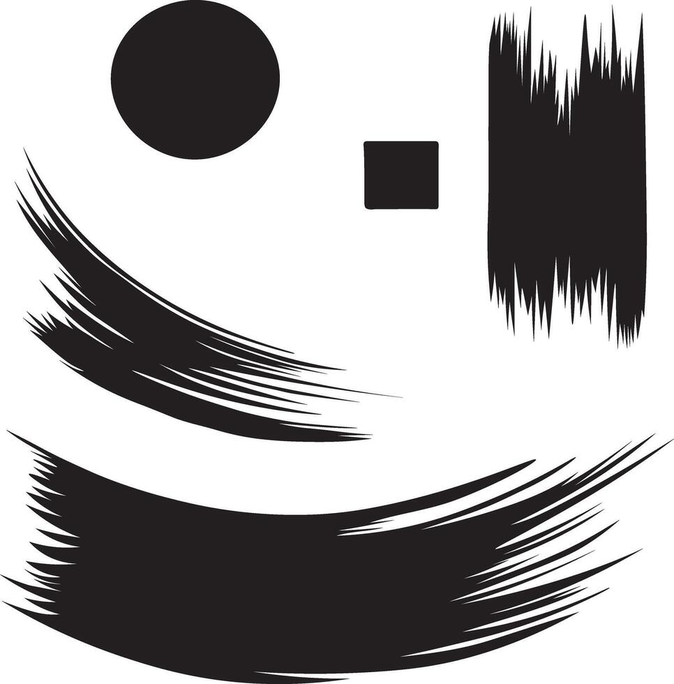 Minimalistic Brush Stroke Design Art Illustration on a white background vector