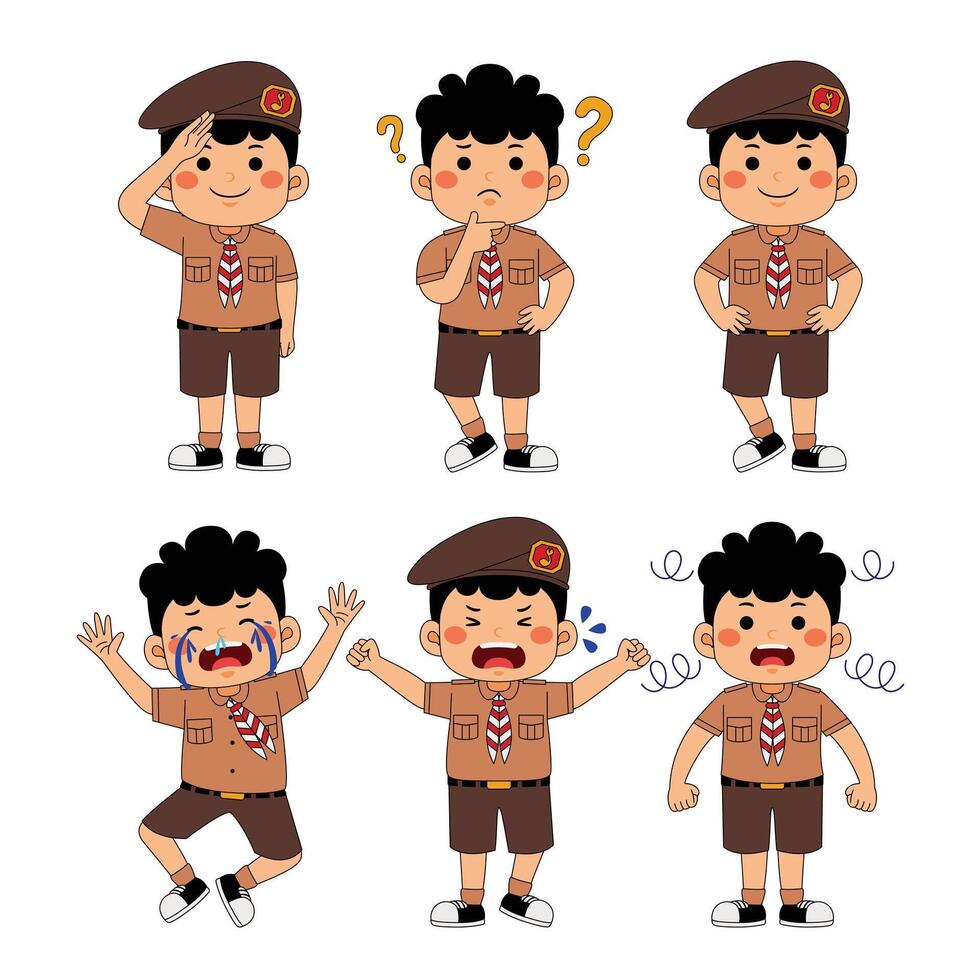 boy kids scout student vector