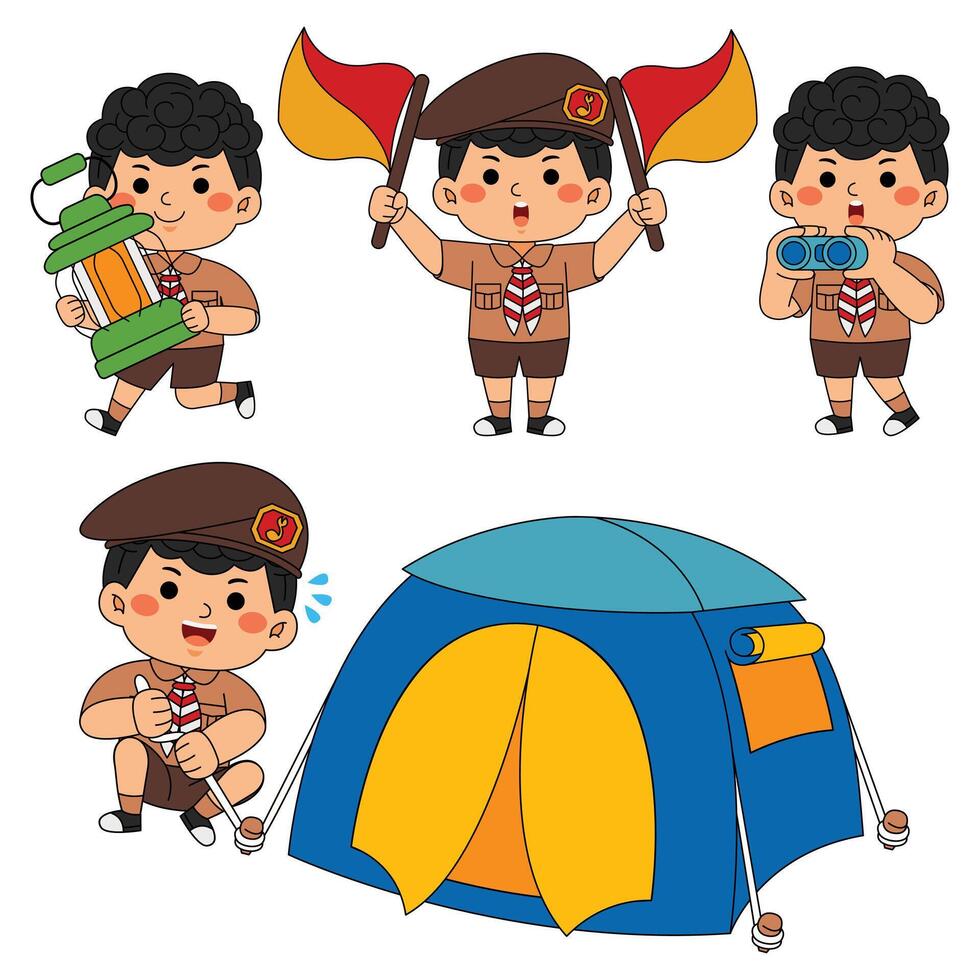 Kids Boy Scout Student Activity vector
