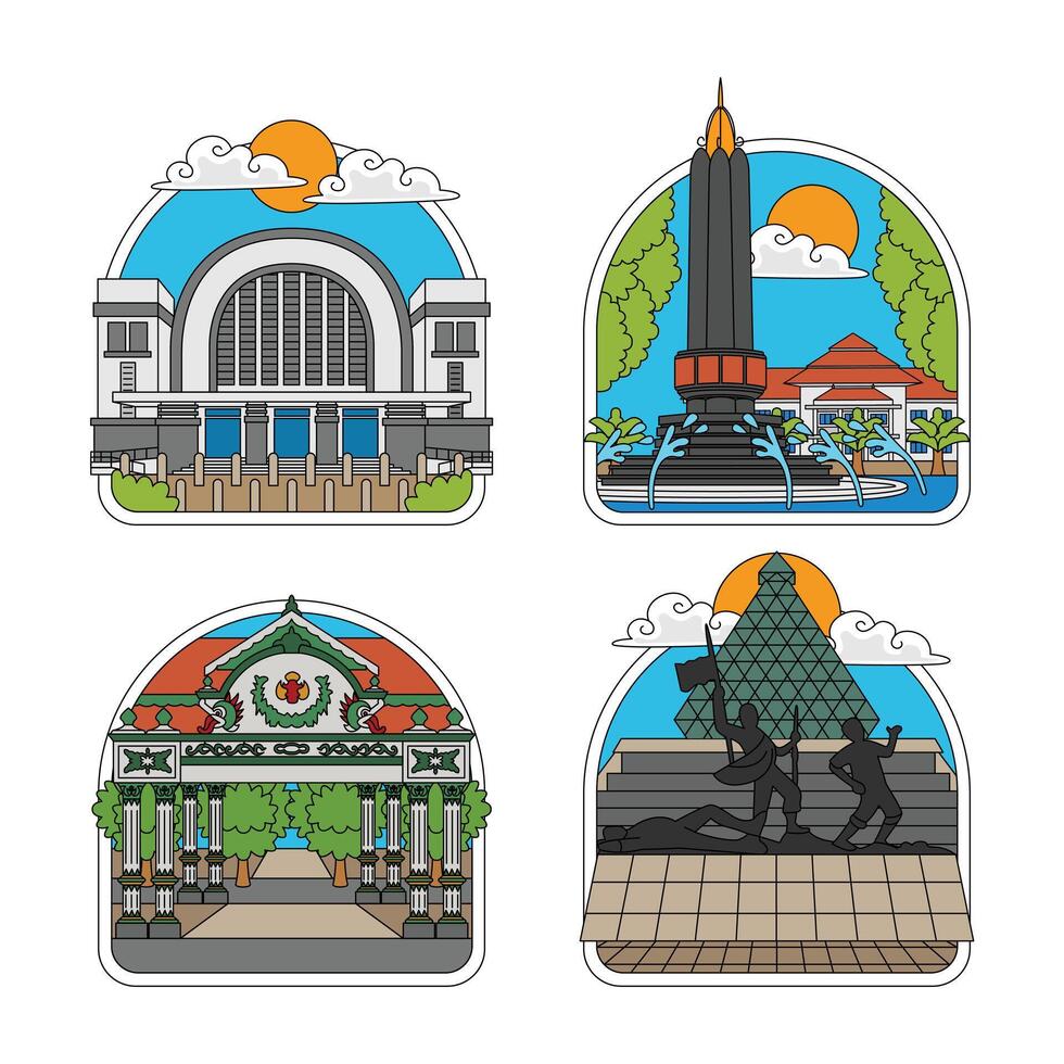 indonesia landmark of a keraton jogja etc vector