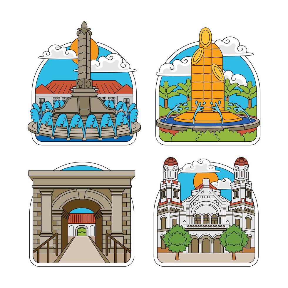 indonesia landmark of a fort marlborough etc vector