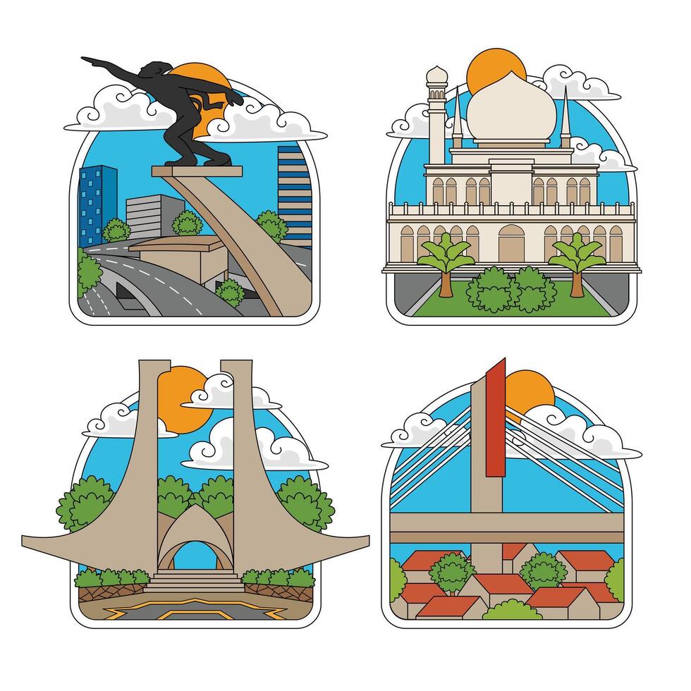 indonesia landmark of dirgantara statue etc vector
