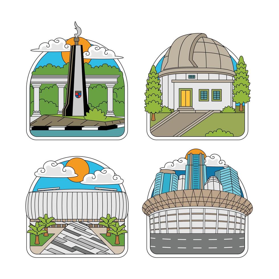 indonesia landmark of a kujang monument etc vector