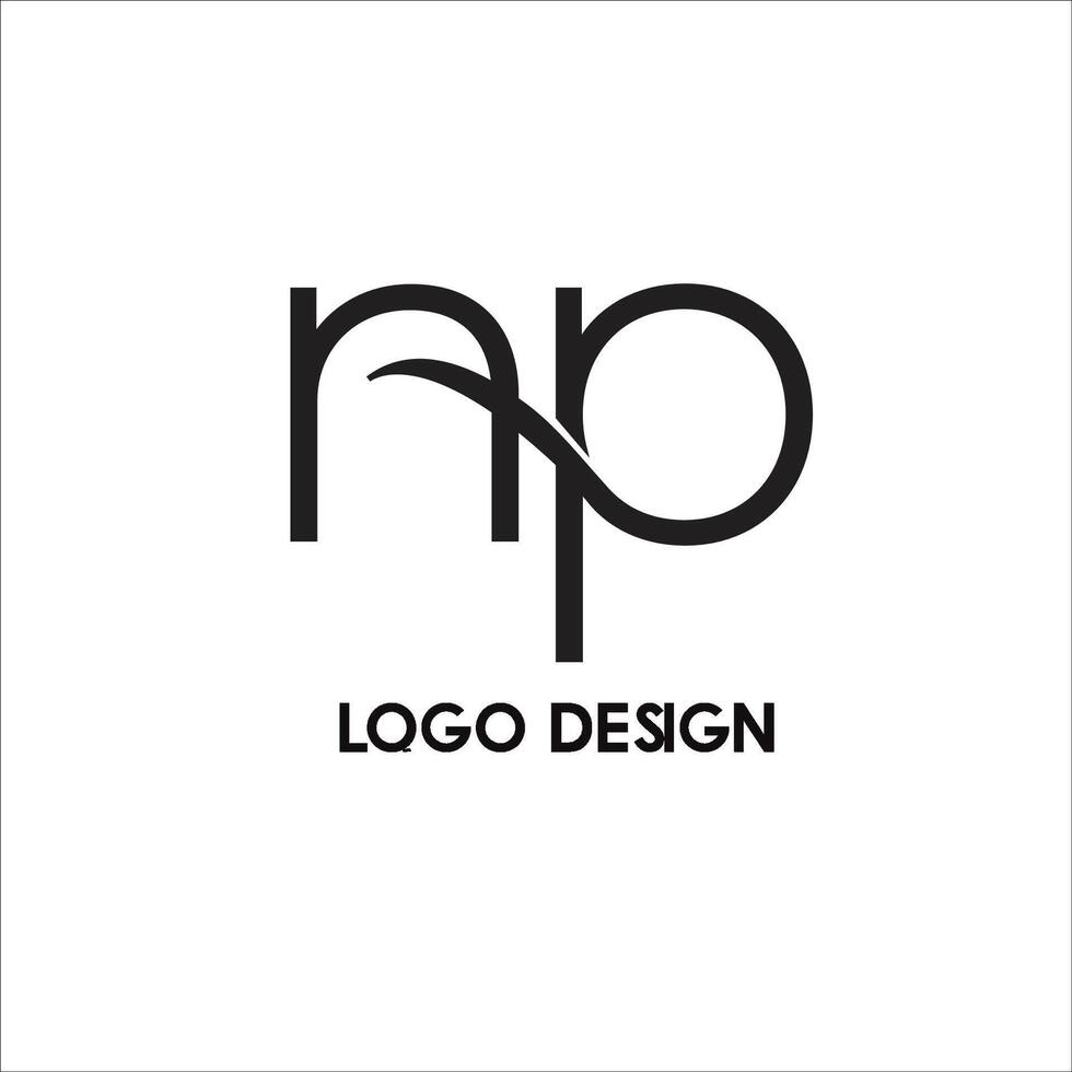 np initial logo design vector