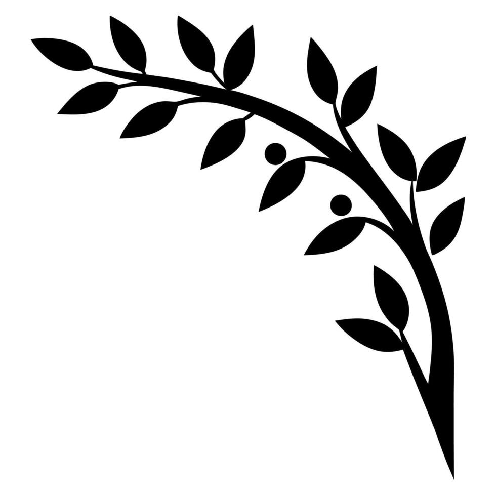 Beautiful flower ornament silhouette for artistic corners and embellishments. vector