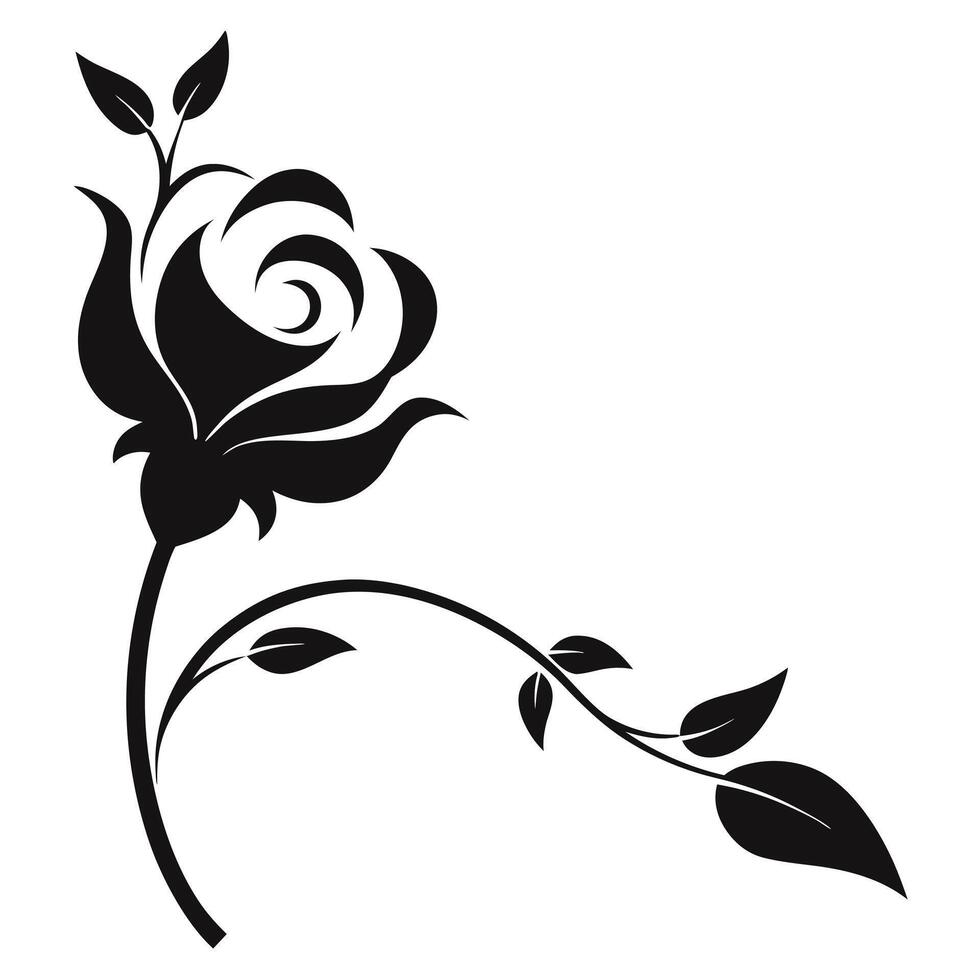 Elegant Silhouette Corner Element Ornaments for Creative Design Illustration vector