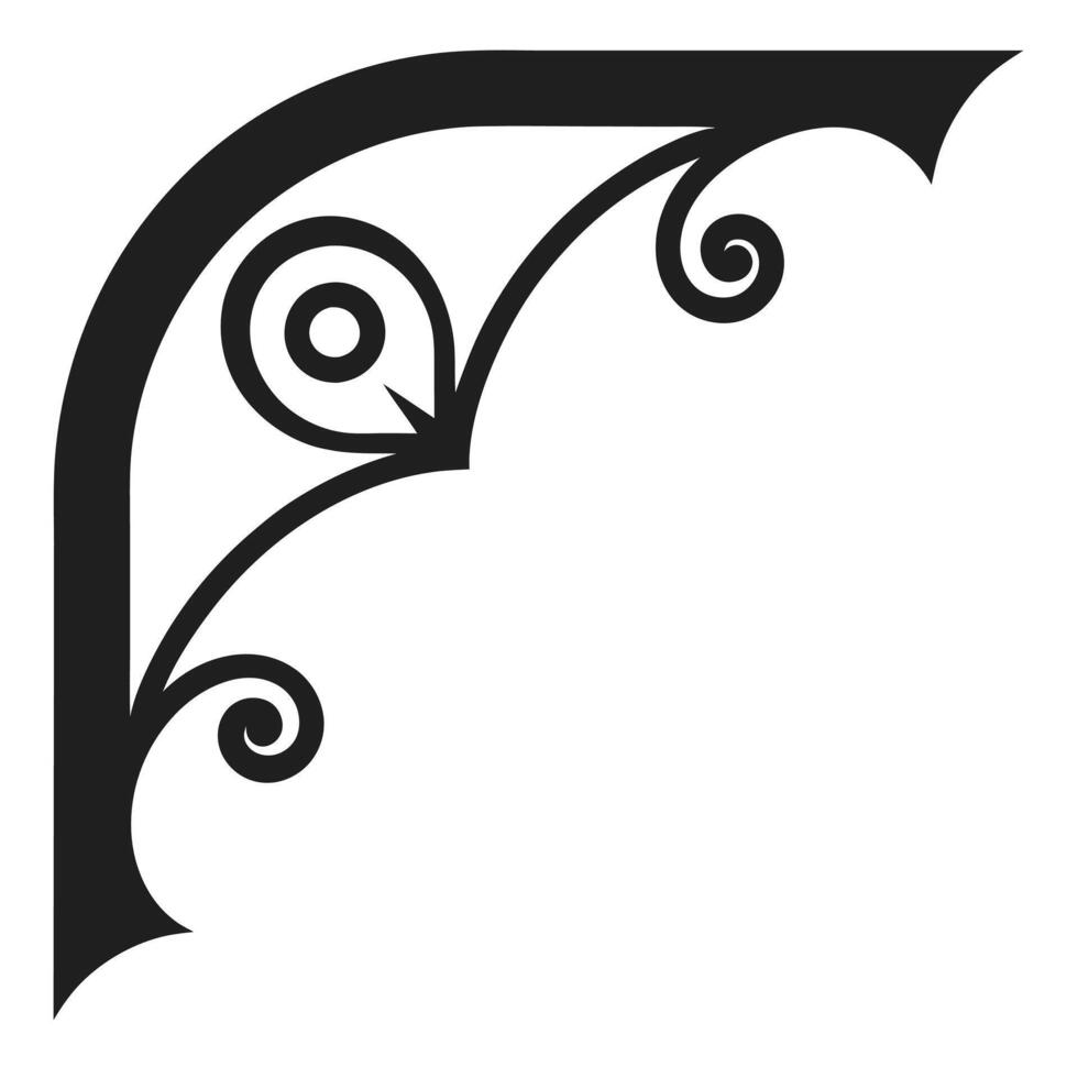 Beautiful floral ornament element silhouette for versatile vector