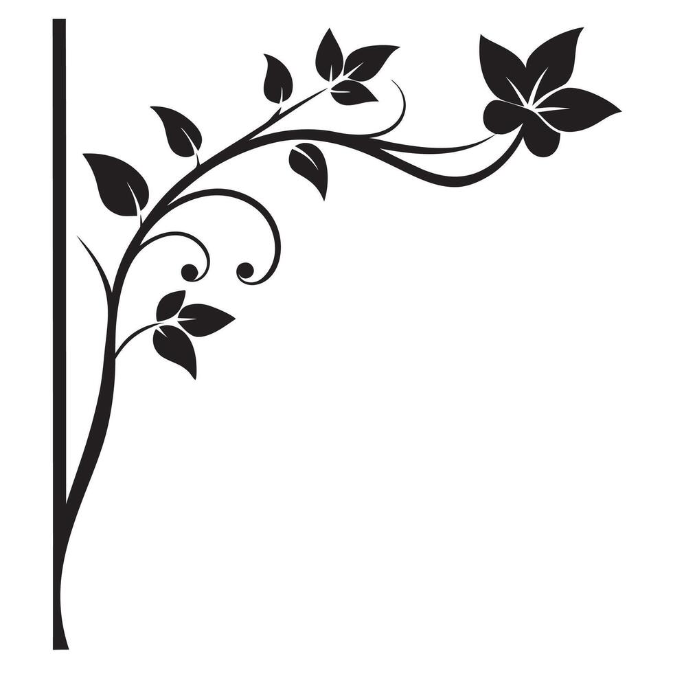 Elegant Silhouette Corner Elements and Ornaments Creative Design Illustration vector