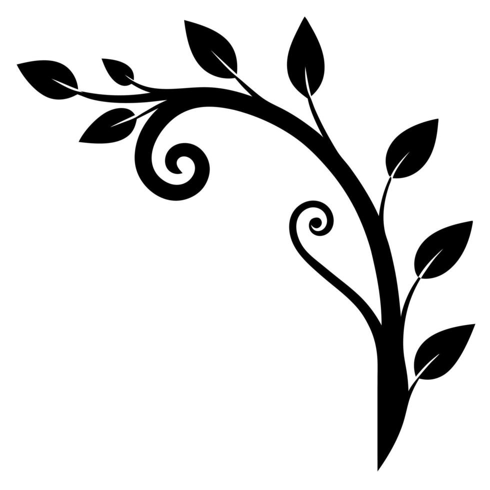 Beautiful flower ornament silhouette artistic corners and embellishments. vector