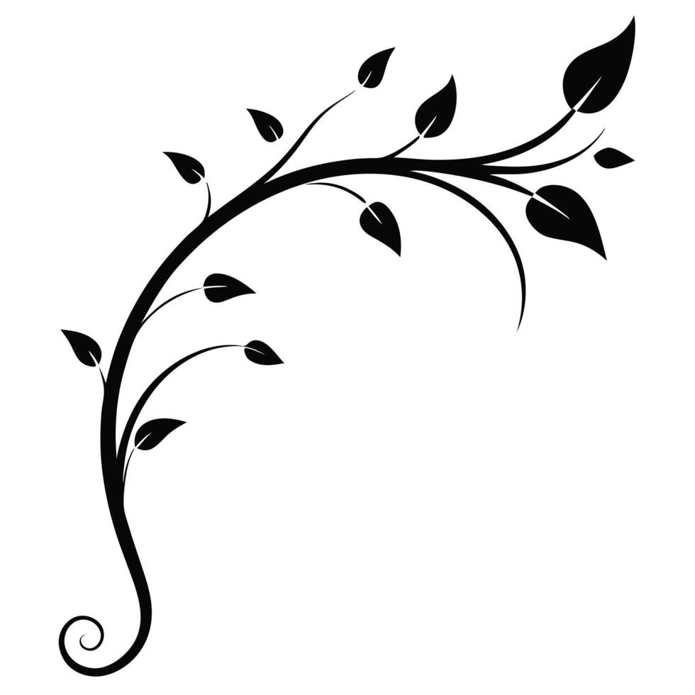 Elegant Silhouette Corner Elements and Ornament Design Illustration vector