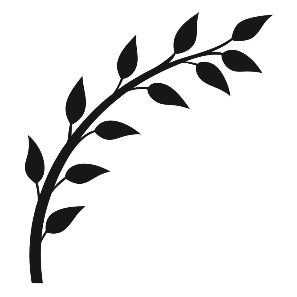 Floral element silhouette ideal for decoration, borders, creative designs. vector