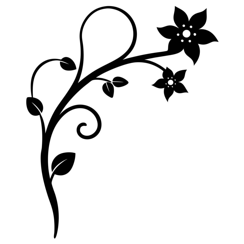 Silhouette Corner Elements Ornament Design Creative Project vector