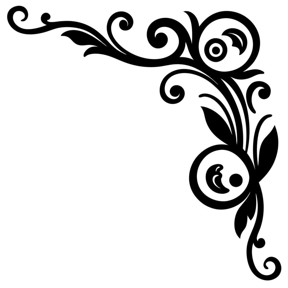 Floral element silhouette vector