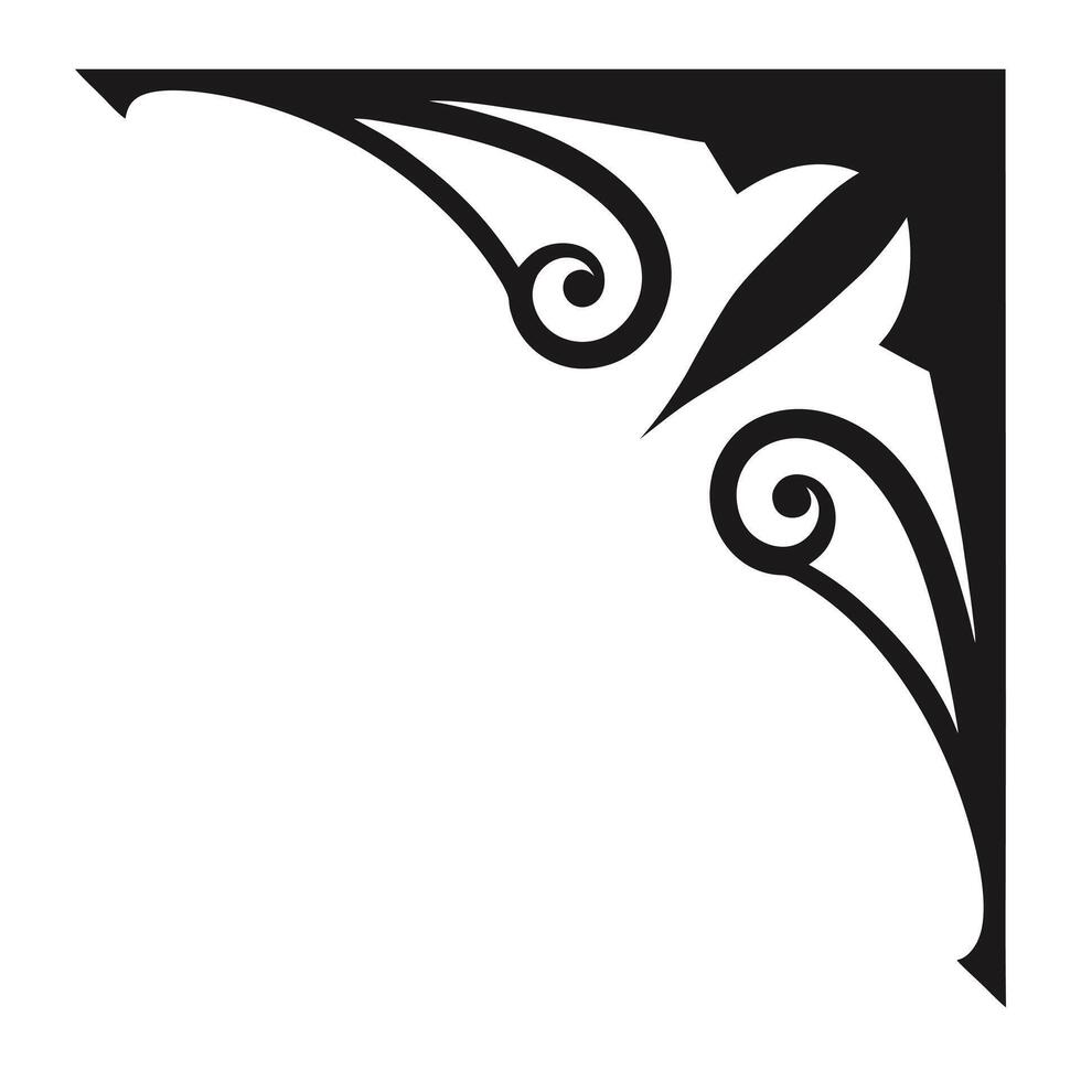floral ornament element silhouette versatile decorative use. vector