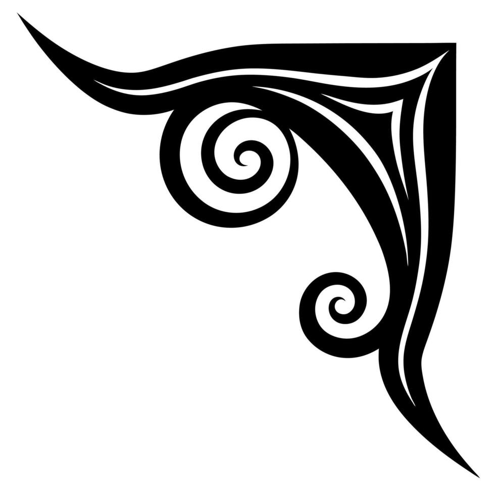 Elegant floral corner design silhouette perfect ornament and decorations. vector
