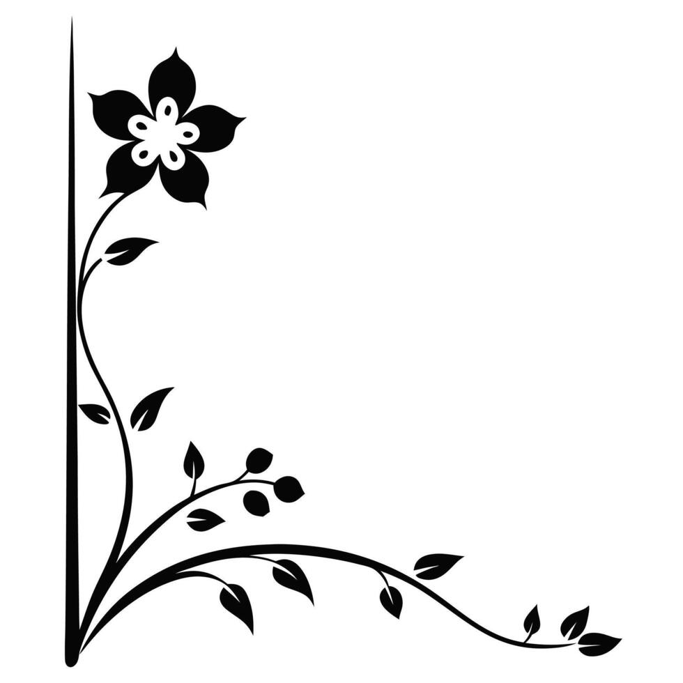 Silhouette Corner Elements Ornaments Design Creative Projects vector