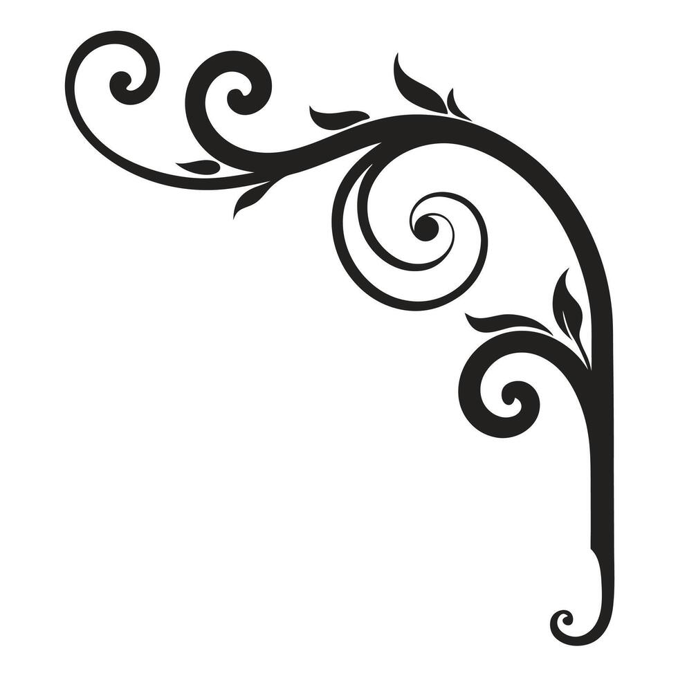 Floral element silhouette ideal for decoration, borders,creative designs. vector