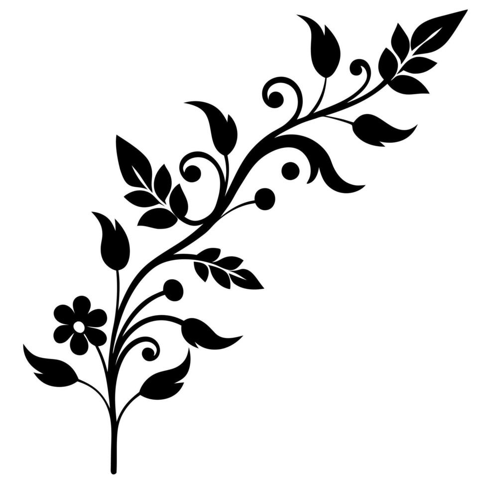 Elegant Silhouette Corner Elements and Ornaments vector