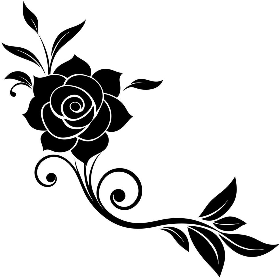 Silhouette Corner Elements and Ornaments Design Illustration vector