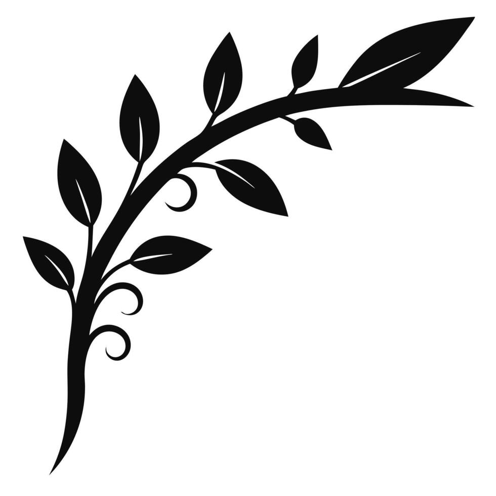 Beautiful flower ornament silhouette for artistic corners and embellishment vector