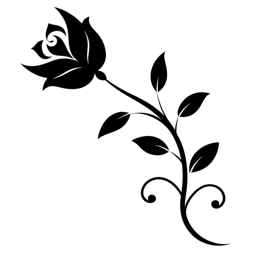 Elegant Silhouette Corner and Ornament Design Illustration vector