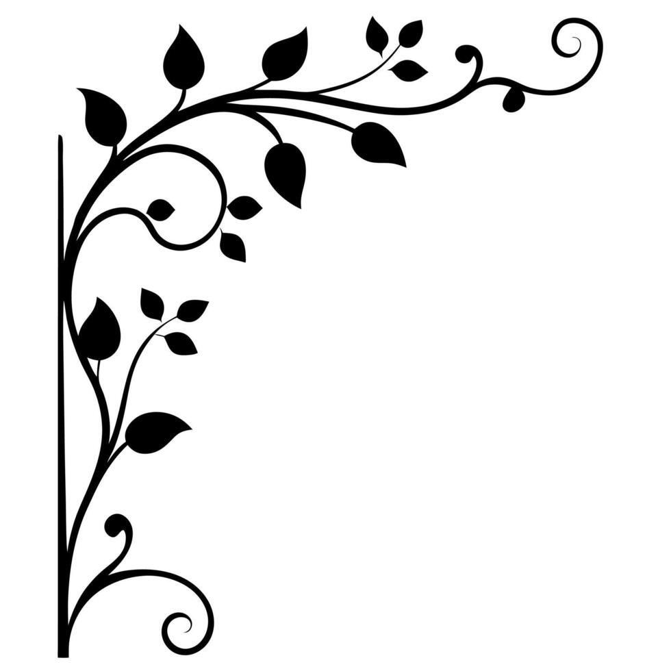 Elegant Silhouette Corner Elements and Ornaments for Creative Design vector