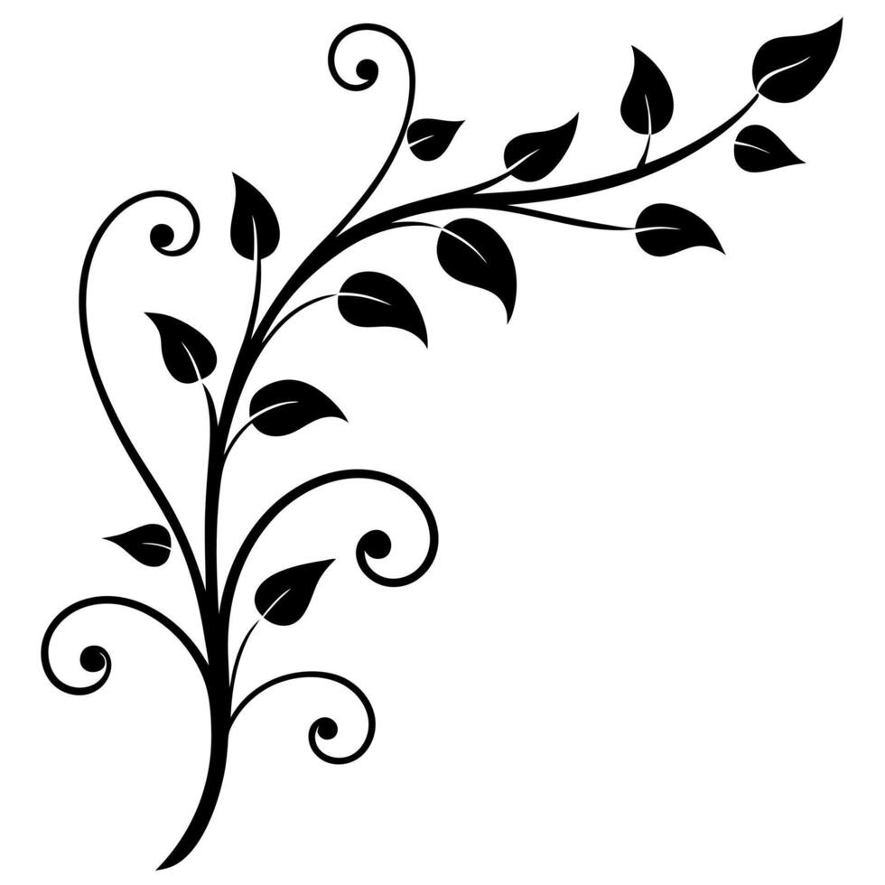 Elegant Silhouette Corner Elements and Ornaments Design vector