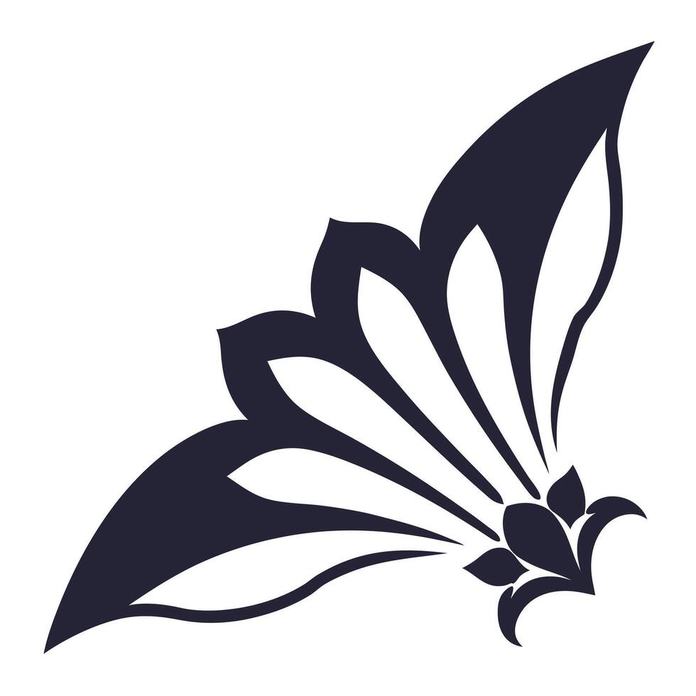 Elegant floral ornament corner design perfect for decor and creative vector
