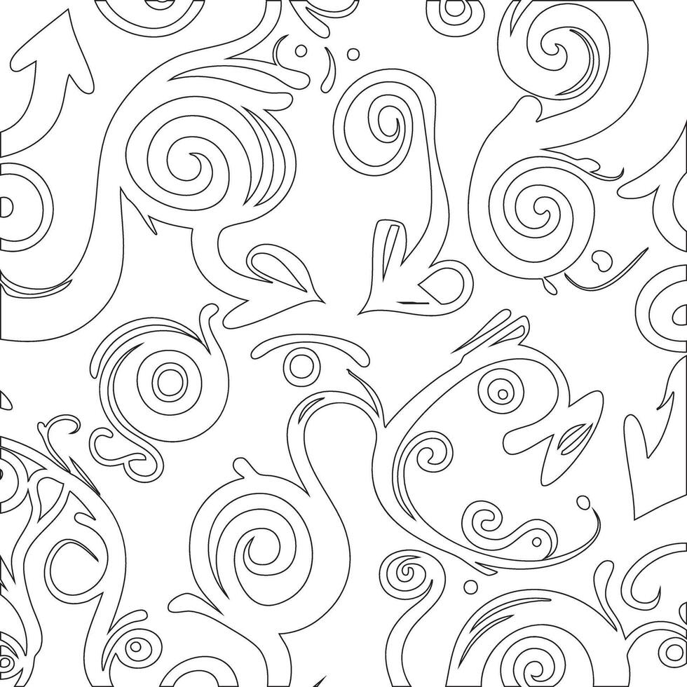 Background with black floral patterns and arrows vector