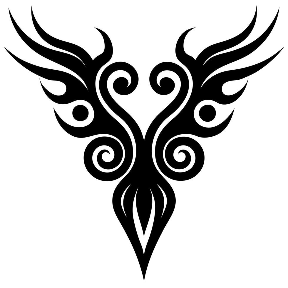 Beautiful floral ornament element silhouette for versatile decorative use. vector