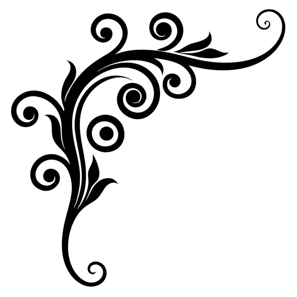 Floral element silhouette ideal for decoration, borders vector