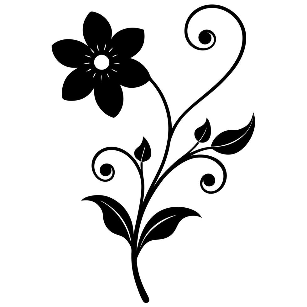Minimalist floral design corner silhouette perfect creative . vector
